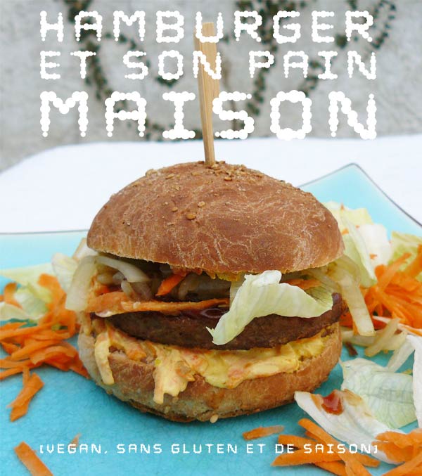 Hamburger végétalien et son pain maison sans gluten