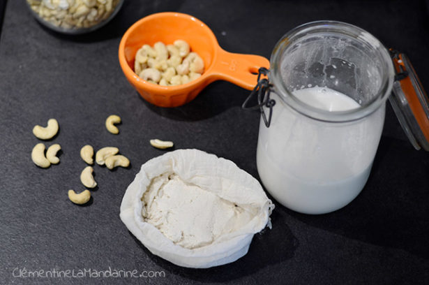 lait de noix de cajou maison : okara et lait