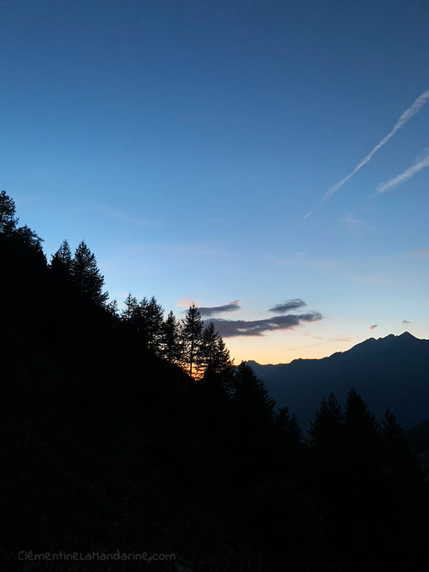 Bivouac en montagne : coucher de soleil  - Clémentine la Mandarine